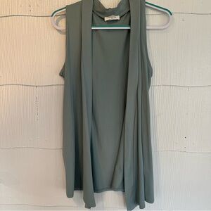 Zenana Womens Size Large Vest Sage Light Green Soft Lightweight With Pockets